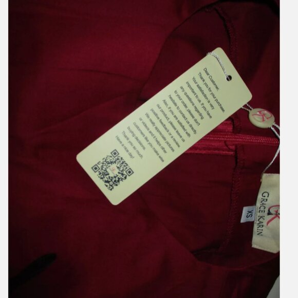 Red Sleeveless Dress XS Flared Skirt Cotton Blend NWT Back Zip Back Zip - Picture 3 of 5